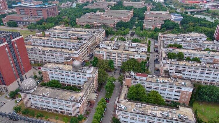 福州福建师范大学旗山校区航拍校园风景风光