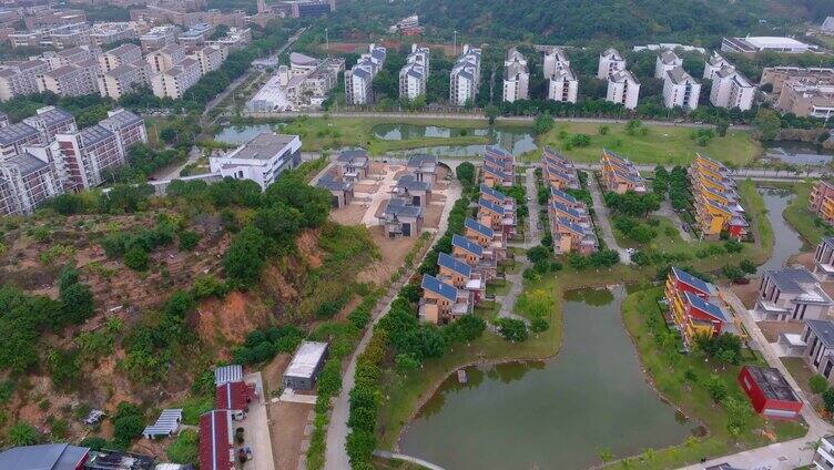 福州大学旗山校区航拍校园风景风光福建