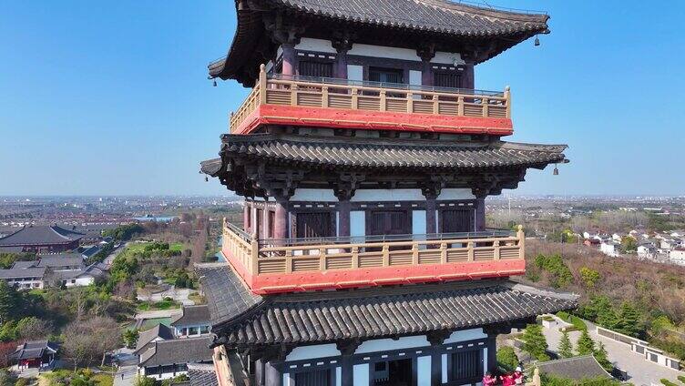 扬州大运河文化旅游度假区大明寺栖灵塔航拍