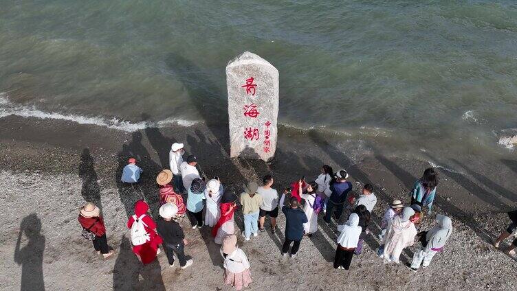 航拍青海湖风光