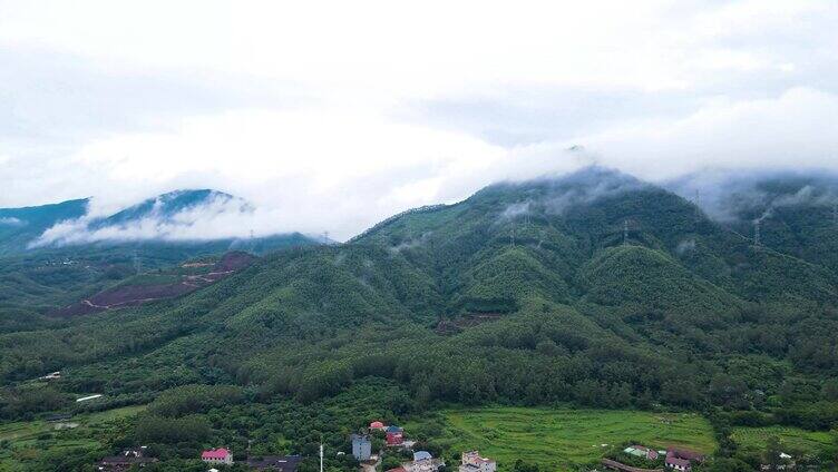 航拍云雾 云海 乡村 