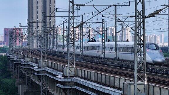 中国高铁实拍 穿梭桥梁高速运输铁路航拍