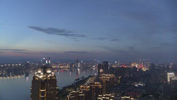 南昌傍晚夜景大景