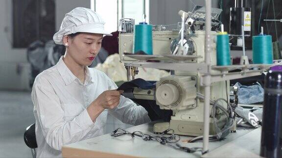 纺织厂服装女员工缝纫工作服装设计