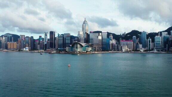 香港维多利亚港市区鸟瞰图