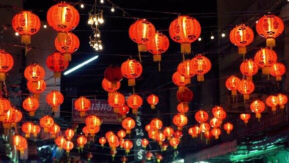在中国新年的节日里中国的灯笼