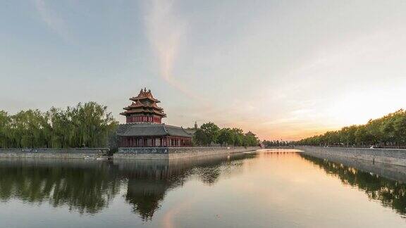 时间流逝中国北京紫禁城的日落