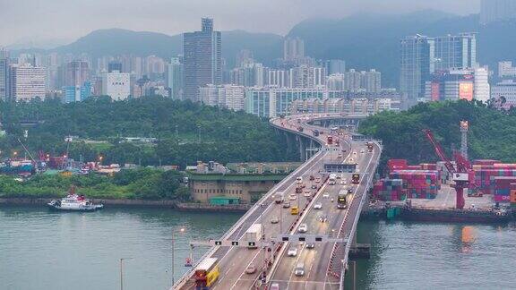 时间流逝:香港仔青衣附近的交通情况