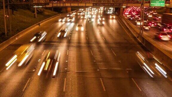 高速公路灯时间流逝