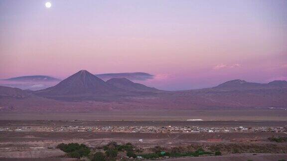 延时拍摄:死亡谷阿塔卡马沙漠智利日落