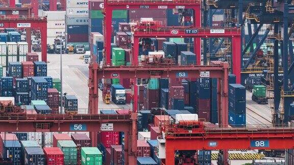 香港港口货物中转枢纽及货柜运输延时图
