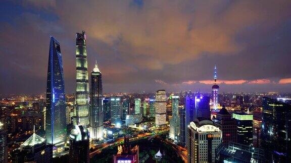 4K:上海城市景观时光流逝