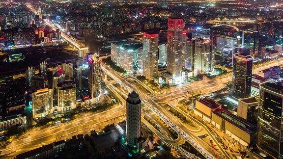 北京路交叉口夜景鸟瞰图