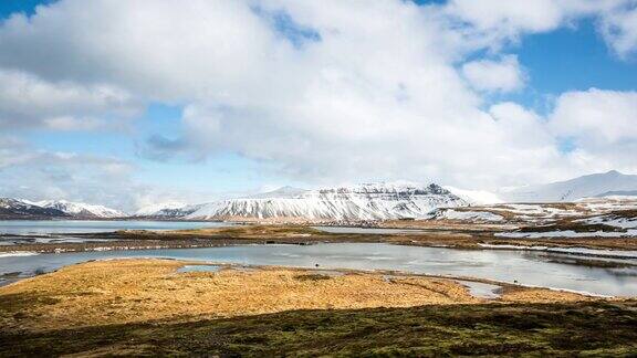 4K延时:山Snaefellsnes半岛Grundarfjordur冰岛