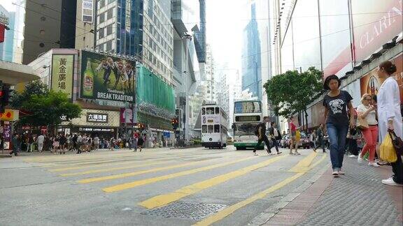 延时:香港拥挤的人群