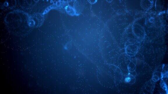 蓝色背景上的抽象DNA串