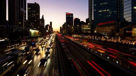 时间流逝城市公路夜间交通