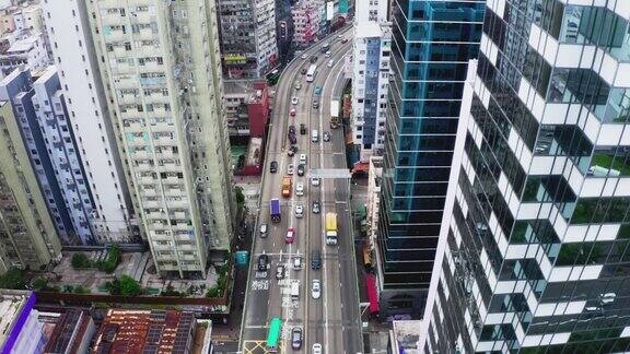 香港城市景象的无人机视图