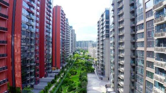 香港白石角拥挤的公寓楼