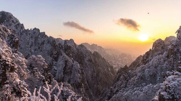 黄山的雪景时间间隔4k