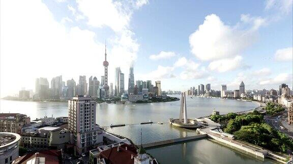 上海和城市景观的时间流逝