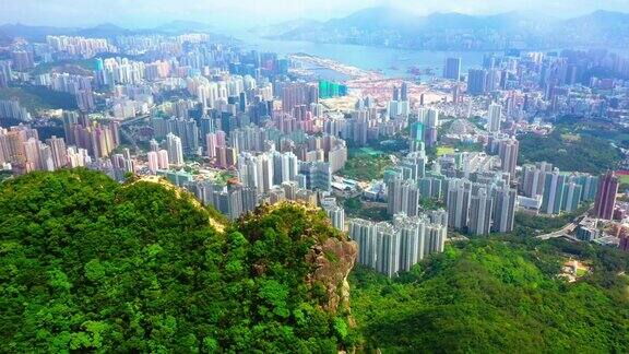 香港城市现代建筑全景