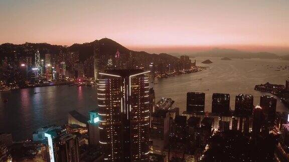 从天空中看到的香港城市景观