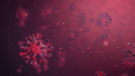 漂浮在空中的病毒细胞3D渲染