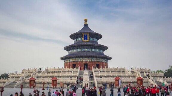 游客在天坛的时间流逝视频在北京城市中国时间流逝