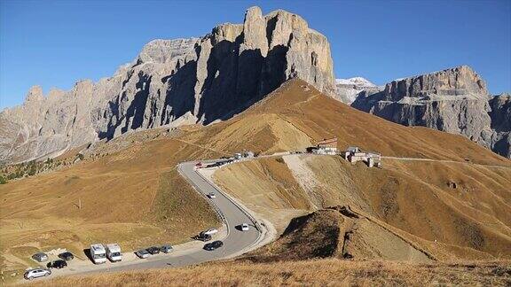 意大利Dolomites南蒂罗尔的Passosella山