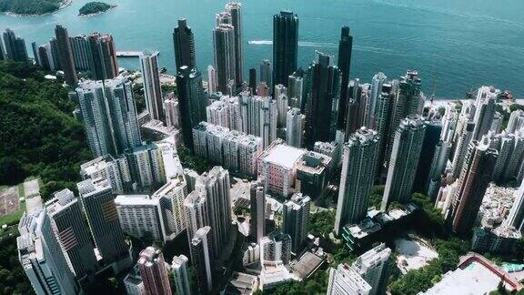 无人机拍摄的香港城市