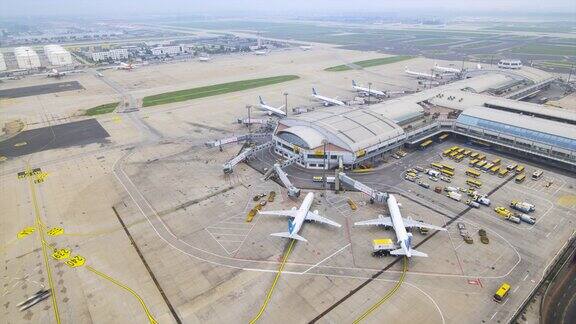 北京首都机场航站楼鸟瞰图