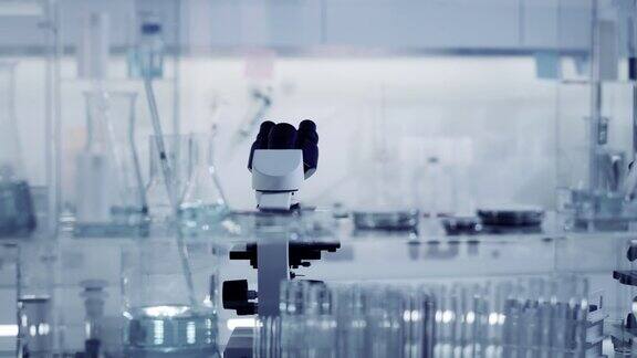 实验室设备显微镜和玻璃器皿