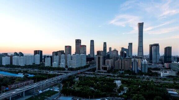 夕阳下的北京CBD