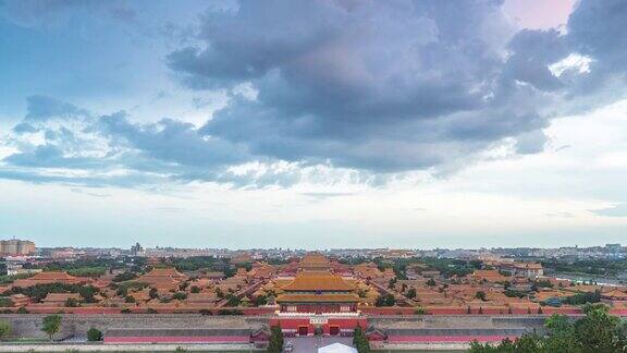 北京故宫从白天到晚上中国间隔拍摄
