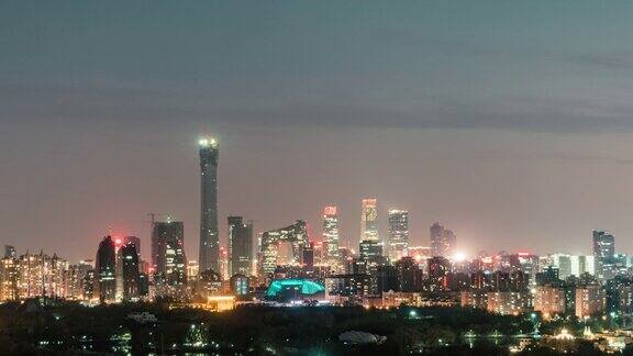 TD北京CBD地区夜间鸟瞰图