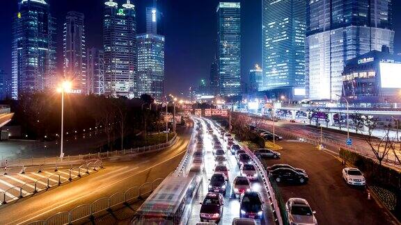 时间流逝-城市交通在晚上
