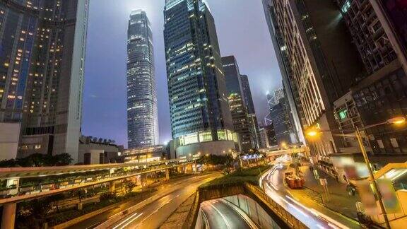 香港交通延时4k向上倾斜