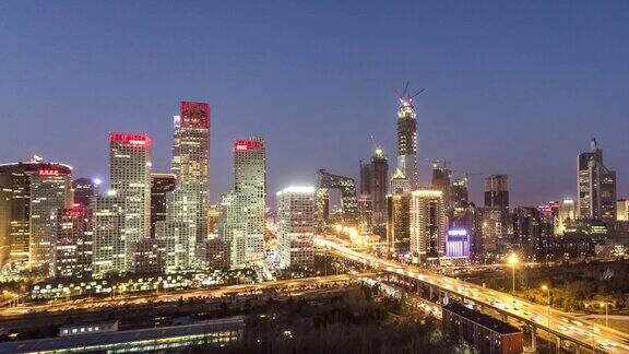 北京CBD的夜景