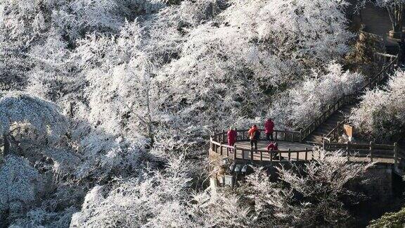 黄山在冬天时光流逝