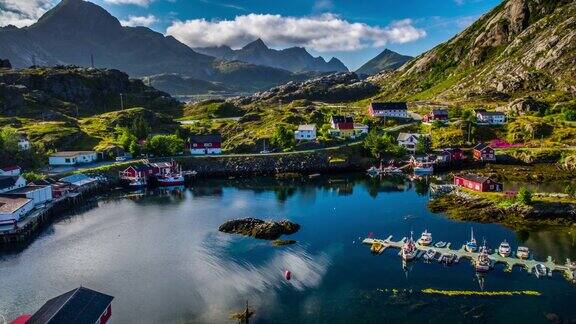 挪威渔村的航拍-美丽的风景