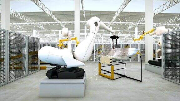 工业机器人活跃于工厂
