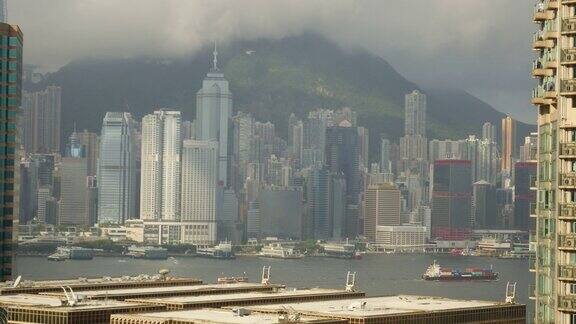 维多利亚港和摩天大楼香港