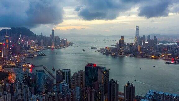 日以继夜的香港城市放大