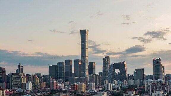 北京CBD城市日落