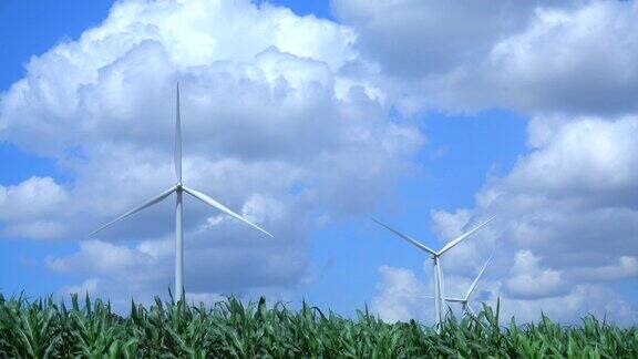 农场风力涡轮机景观