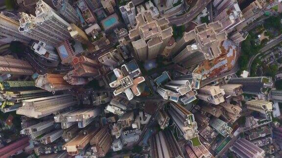 鸟瞰图的城市景观在香港在中国