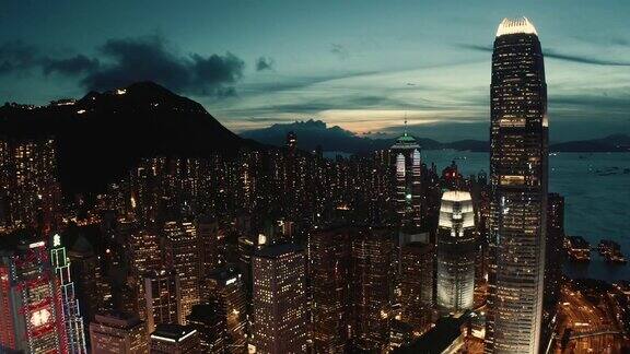 日落时的香港