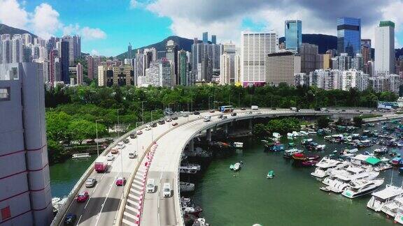 香港公路鸟瞰图