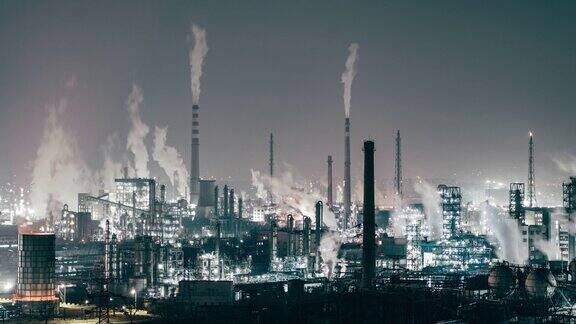 石化设备及炼油工业夜景